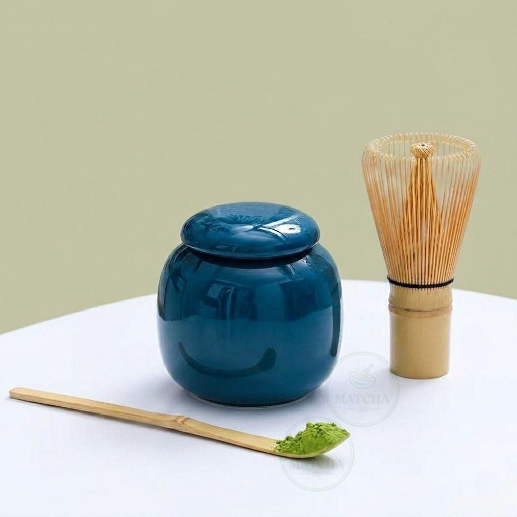 Chasen, Ceramic Caddy & Chashaku combo